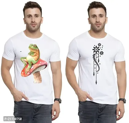 Denip - Where Fashion Begins | DP-6122 | Polyester Graphic Print T-Shirt | for Men  Boy | Pack of 2-thumb0