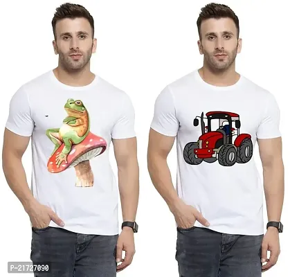 Denip - Where Fashion Begins | DP-4256 | Polyester Graphic Print T-Shirt | for Men  Boy | Pack of 2-thumb0