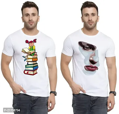 Denip - Where Fashion Begins | DP-3869 | Polyester Graphic Print T-Shirt | for Men  Boy | Pack of 2-thumb0