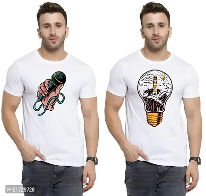 Denip - Where Fashion Begins | DP-388 | Polyester Graphic Print T-Shirt | for Men  Boy | Pack of 2-thumb0