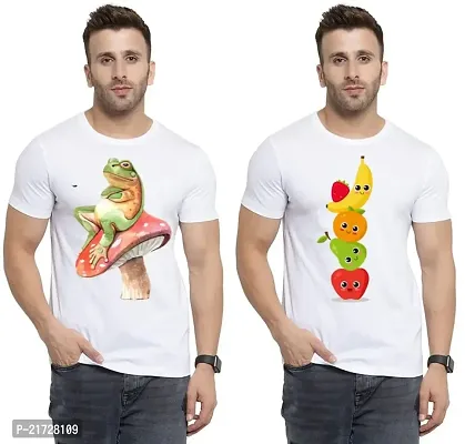 Denip - Where Fashion Begins | DP-6288 | Polyester Graphic Print T-Shirt | for Men  Boy | Pack of 2-thumb0