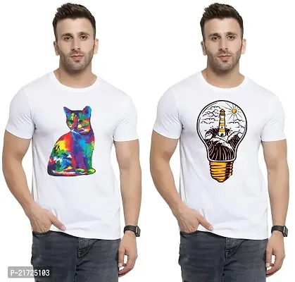 Denip - Where Fashion Begins | DP-7884 | Polyester Graphic Print T-Shirt | for Men  Boy | Pack of 2-thumb0