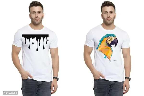 Denip - Where Fashion Begins | DP-1242 | Polyester Graphic Print T-Shirt | for Men  Boy | Pack of 2