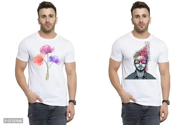 Denip - Where Fashion Begins | DP-9573 | Polyester Graphic Print T-Shirt | for Men  Boy | Pack of 2-thumb0