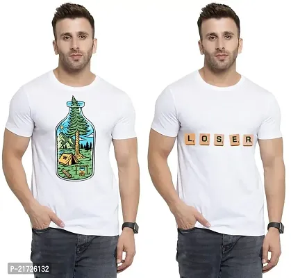 Denip - Where Fashion Begins | DP-1827 | Polyester Graphic Print T-Shirt | for Men  Boy | Pack of 2-thumb0