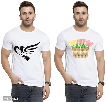 Denip - Where Fashion Begins | DP-4077 | Polyester Graphic Print T-Shirt | for Men  Boy | Pack of 2-thumb0