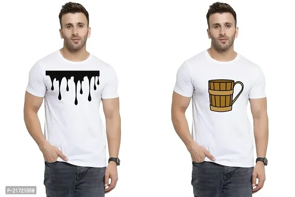 Denip - Where Fashion Begins | DP-1642 | Polyester Graphic Print T-Shirt | for Men  Boy | Pack of 2-thumb0