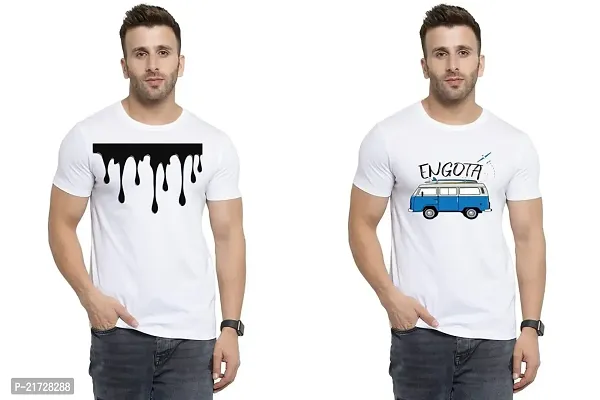 Denip - Where Fashion Begins | DP-4190 | Polyester Graphic Print T-Shirt | for Men  Boy | Pack of 2-thumb0