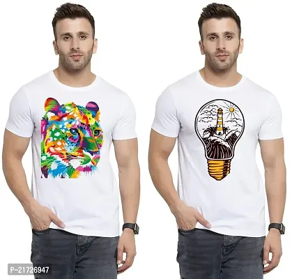 Denip - Where Fashion Begins | DP-5529 | Polyester Graphic Print T-Shirt | for Men  Boy | Pack of 2-thumb0