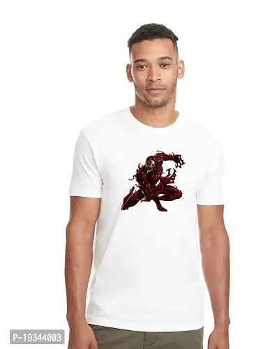 Stylish White Polycotton Printed Tees For Men-thumb0