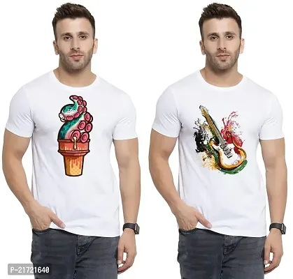 Denip - Where Fashion Begins | DP-6977 | Polyester Graphic Print T-Shirt | for Men  Boy | Pack of 2-thumb0