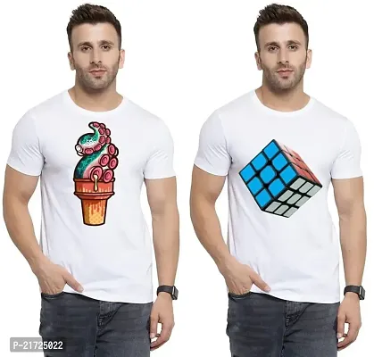 Denip - Where Fashion Begins | DP-5684 | Polyester Graphic Print T-Shirt | for Men  Boy | Pack of 2-thumb0