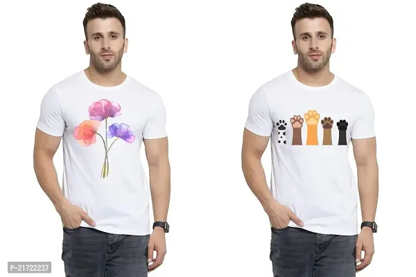 Denip - Where Fashion Begins | DP-6054 | Polyester Graphic Print T-Shirt | for Men  Boy | Pack of 2-thumb0