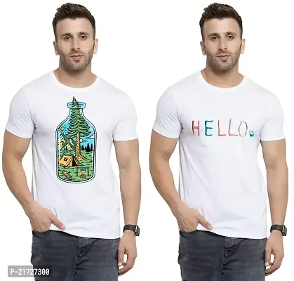 Denip - Where Fashion Begins | DP-5082 | Polyester Graphic Print T-Shirt | for Men  Boy | Pack of 2-thumb0