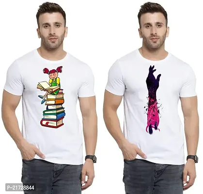 Denip - Where Fashion Begins | DP-4450 | Polyester Graphic Print T-Shirt | for Men  Boy | Pack of 2-thumb0