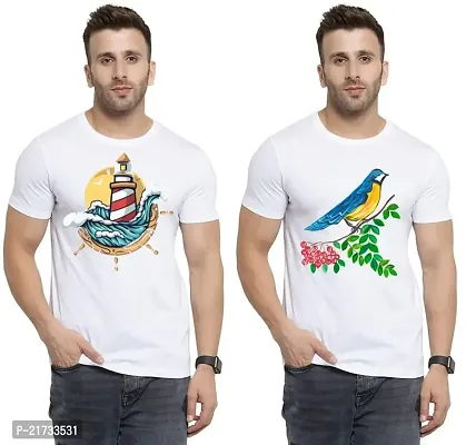 Denip - Where Fashion Begins | DP-4986 | Polyester Graphic Print T-Shirt | for Men  Boy | Pack of 2-thumb0