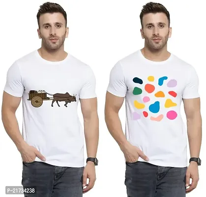 Denip - Where Fashion Begins | DP-3716 | Polyester Graphic Print T-Shirt | for Men  Boy | Pack of 2-thumb0