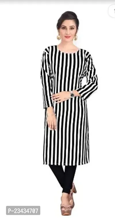 Elegant Striped Cotton Kurta For Women-thumb0