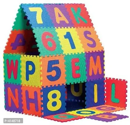 Kids Puzzle 36 Tiles Educational Interlocking alphabet puzzle mat  (Multicolor)-thumb0