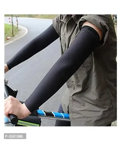 Cotton Arm Sleeves For Men  Women Uv Protection Arm Fingerless Hand Gloves Pack Of 1 Riding