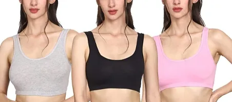 Womens Wire Free Sports Bra-Pack of 3