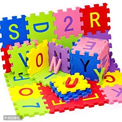 ABC Learning Interlocking Puzzle Foam 36 Pieces Big Tiles Mat with Alphabets and Numbers for Kids