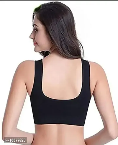 Women Air Cotton Non Padded Non-Wired Air Sports Bra (Pack of 3)-thumb3