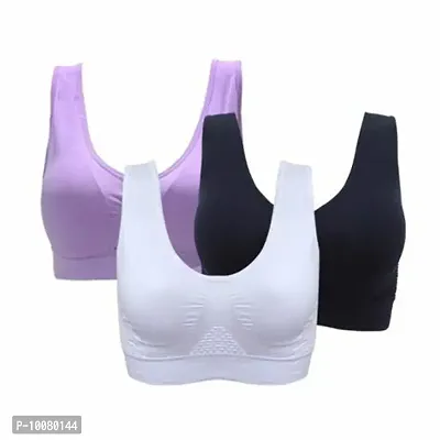 Buy Women Air Cotton Non Padded Non-Wired Air Sports Bra (Pack of 3) Online  In India At Discounted Prices