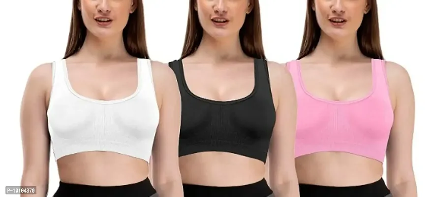 Buy Women Air Cotton Non Padded Non-Wired Air Sports Bra (Pack of 3) Online  In India At Discounted Prices