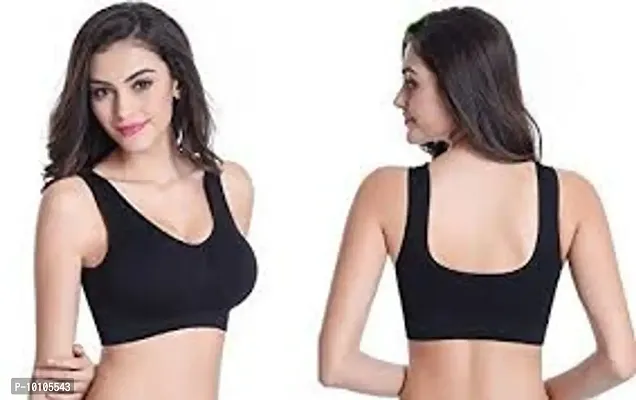 Women Air Cotton Non Padded Non-Wired Air Sports Bra (Pack of 1)-thumb0