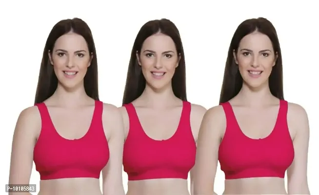 Women Air Cotton Non Padded Non-Wired Air Sports Bra (Pack of 3)