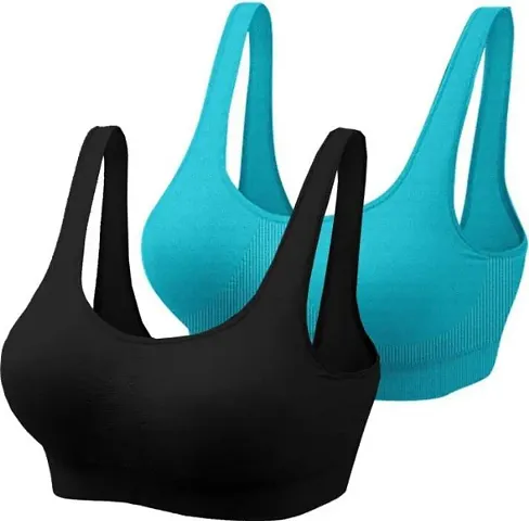 Finders SHREENATHJI Enterprise Women's Non-Padded Non-Wired Bra Pack of 2 (Black Size:-32