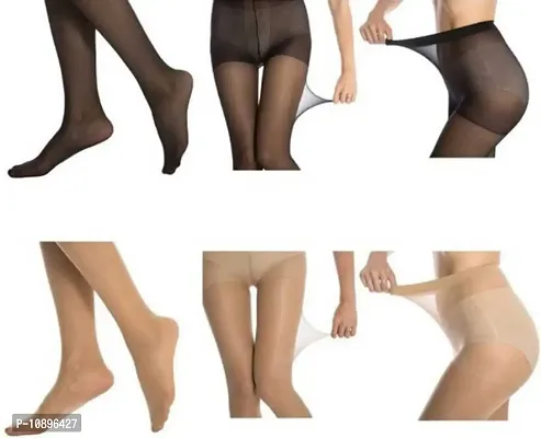 Nylon High waist pantyhose stretchable stockings for girls and women pack of (2)