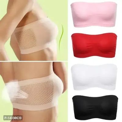 Vaishnavii Designs  Women's Body Strapless Bra Tube Top Seamless Fashionable Beautiful Bra (Pack of 5)