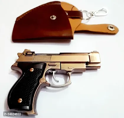 Vaishnavii High Polish Refillable Small Brown Cover Gun Gas Lighter