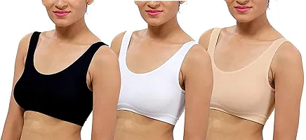 Women Air Non Padded Non-Wired Air Sports Bra (Pack of 3)