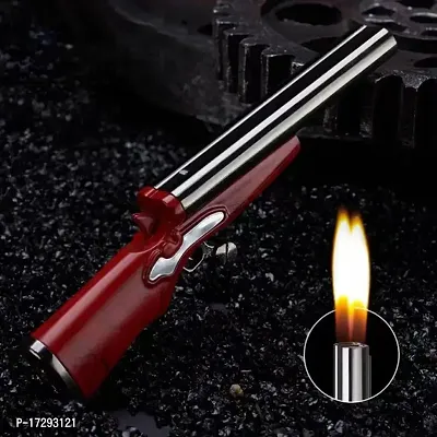 Vaishnavii Double Fire Gas Torch Lighter Gun Pistol Metal Gun Shaped Gas/Cigarette lighter-thumb0