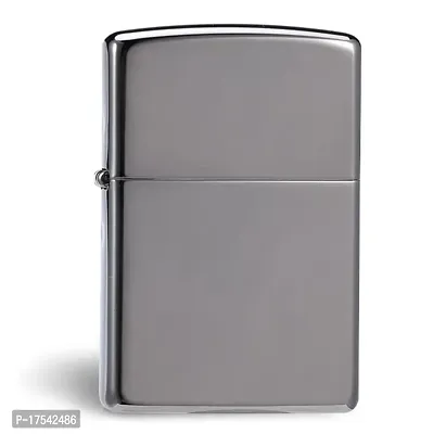 Vaishnavii High Polish Earth Silver Refillable Cigarette Pocket Lighter-thumb0