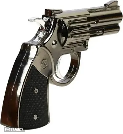 Vaishnavii Revolver Small Silver Pistol Creative Lighter Hanging Cigarette Gun Lighter Refillable Gas Lighter