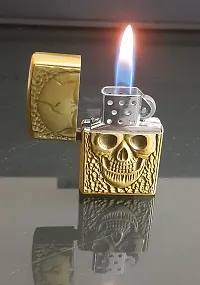 Vaishnavii Refillable Horror Printed Golden Pocket Gas/Cigarette Lighter-thumb1