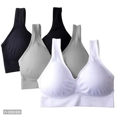Vaishnavii Women Air Cotton Non Padded Non-Wired Air Sports Bra (Pack Of 3)