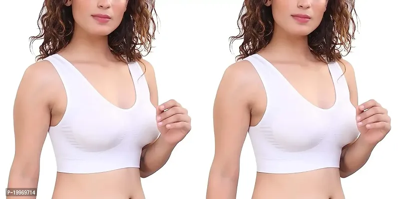 Vaishnavii Air Cotton Non Padded Non-Wired Air Sports Bra (Pack Of 2)