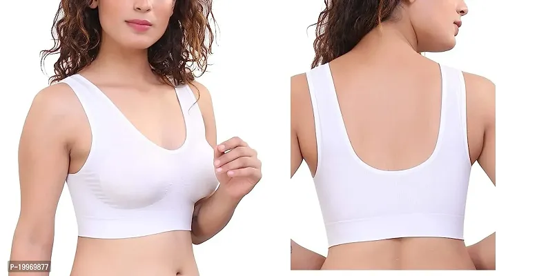 Buy Vaishnavii (White) Air Cotton Non Padded Stretchable Non-Wired Seamless  Air Sports Bra (Pack Of 1) Online In India At Discounted Prices