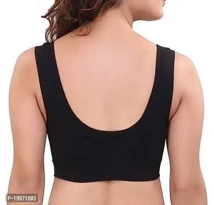 Vaishnavii Air Cotton Non Padded Stretchable Non-Wired Seamless Air Sports Bra (Pack Of 1)-thumb2