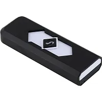 Vaishnavii USB Pocket Lighter Windproof Rechargeable Flameless Pocket Lighter (Black)-thumb1