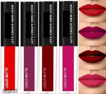 Matte Mini Red Edition Liquid Matte Non Tranferable Lipstick (Set Of 4 Pcs)-thumb0