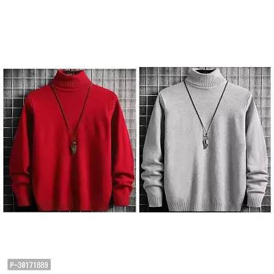 High Neck Sweatshirt, made up of Superior quality acrylic wool, that keeps you warm during Pre-winter season.-thumb2