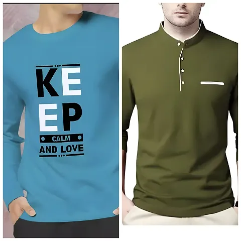 Stylish Long Sleeves Tees For Men Pack of 2