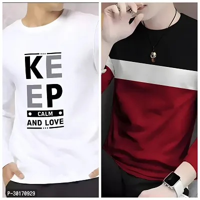 Trendy Polyester T- Shirts for Men(Pack of 2)