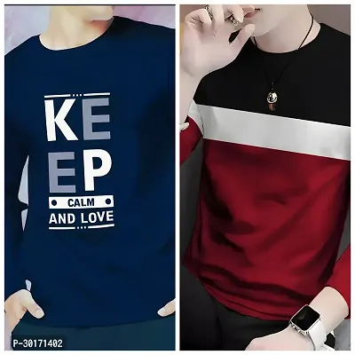 Trendy Polyester T- Shirts for Men(Pack of 2)